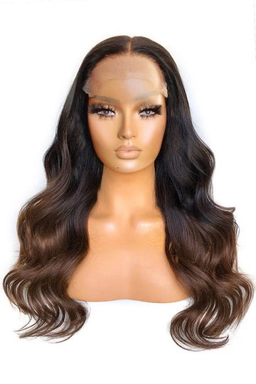 5x5 HD Swiss Lace Front Medium Brown Wigs Body Wave